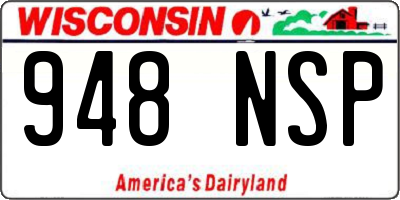 WI license plate 948NSP