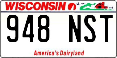 WI license plate 948NST