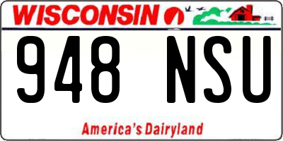 WI license plate 948NSU