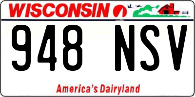 WI license plate 948NSV