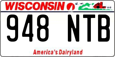 WI license plate 948NTB