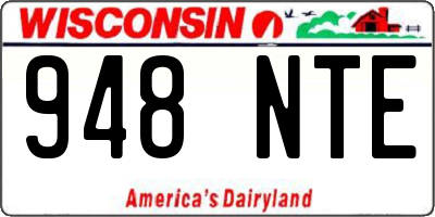 WI license plate 948NTE
