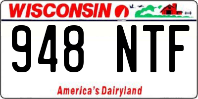 WI license plate 948NTF