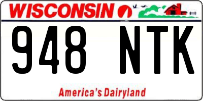 WI license plate 948NTK
