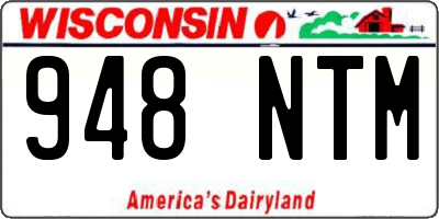WI license plate 948NTM