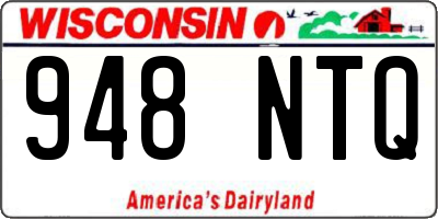 WI license plate 948NTQ