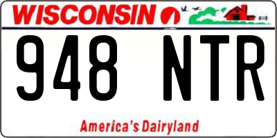 WI license plate 948NTR