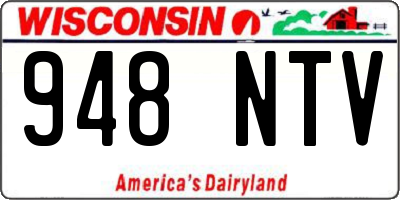 WI license plate 948NTV