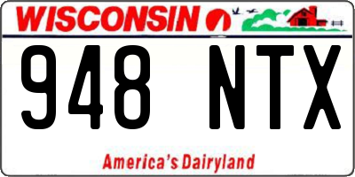 WI license plate 948NTX