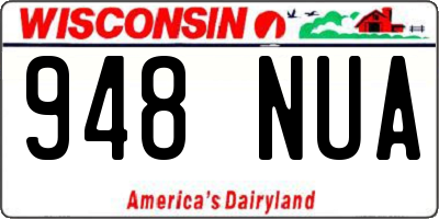WI license plate 948NUA