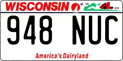 WI license plate 948NUC