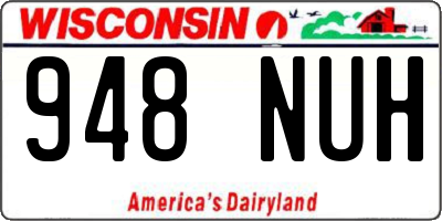 WI license plate 948NUH