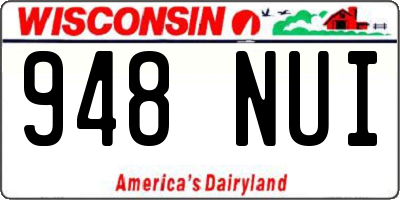 WI license plate 948NUI