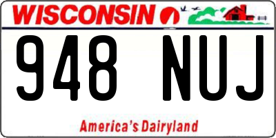 WI license plate 948NUJ