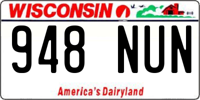 WI license plate 948NUN