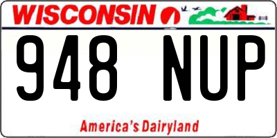 WI license plate 948NUP