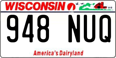 WI license plate 948NUQ