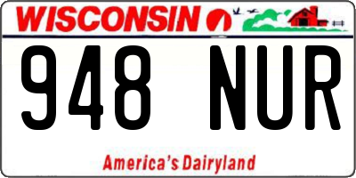 WI license plate 948NUR