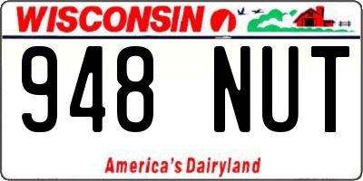 WI license plate 948NUT