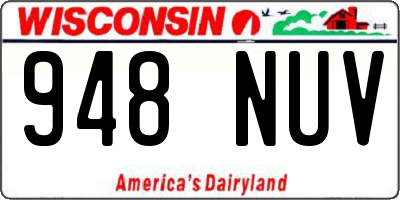 WI license plate 948NUV
