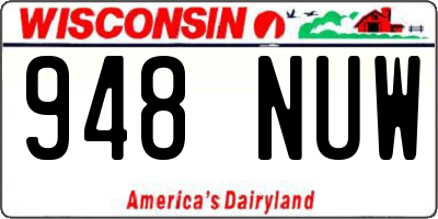 WI license plate 948NUW