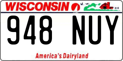WI license plate 948NUY