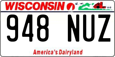 WI license plate 948NUZ