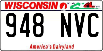 WI license plate 948NVC