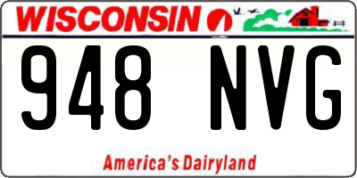 WI license plate 948NVG