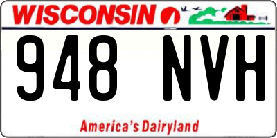 WI license plate 948NVH