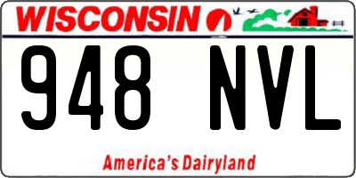 WI license plate 948NVL