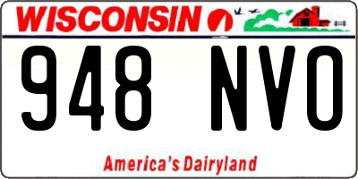 WI license plate 948NVO