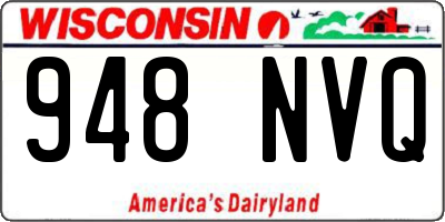 WI license plate 948NVQ