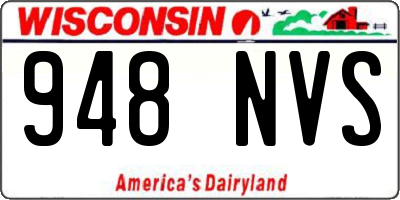 WI license plate 948NVS
