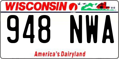 WI license plate 948NWA