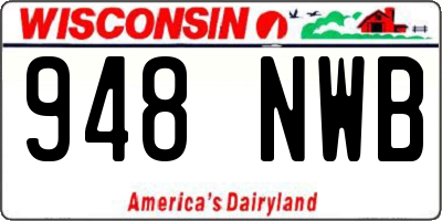 WI license plate 948NWB
