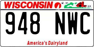 WI license plate 948NWC