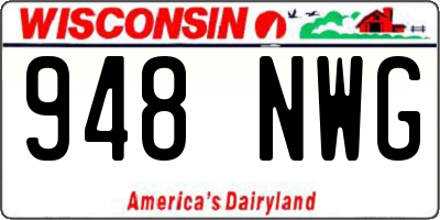 WI license plate 948NWG