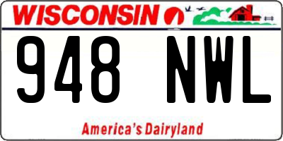 WI license plate 948NWL