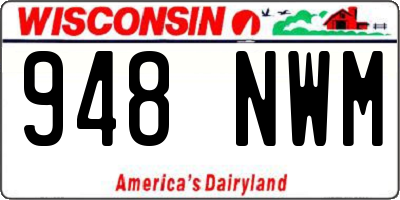 WI license plate 948NWM