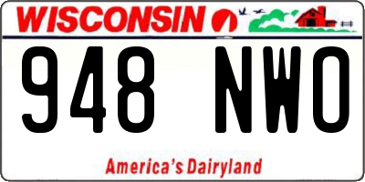 WI license plate 948NWO