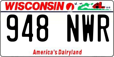 WI license plate 948NWR