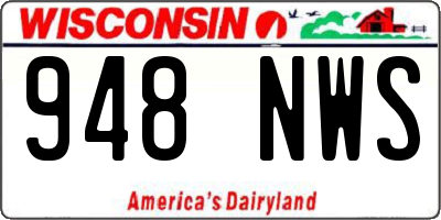 WI license plate 948NWS