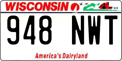 WI license plate 948NWT