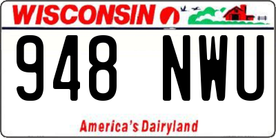 WI license plate 948NWU