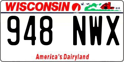 WI license plate 948NWX