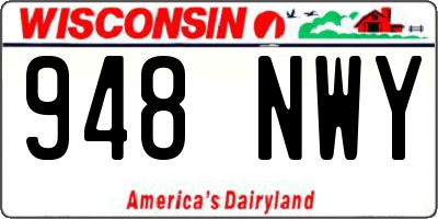 WI license plate 948NWY