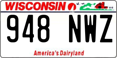 WI license plate 948NWZ