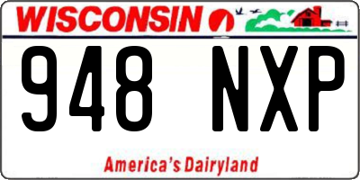 WI license plate 948NXP