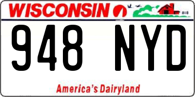 WI license plate 948NYD